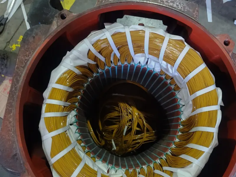 Estator rebobinado de un motor de 250 HP