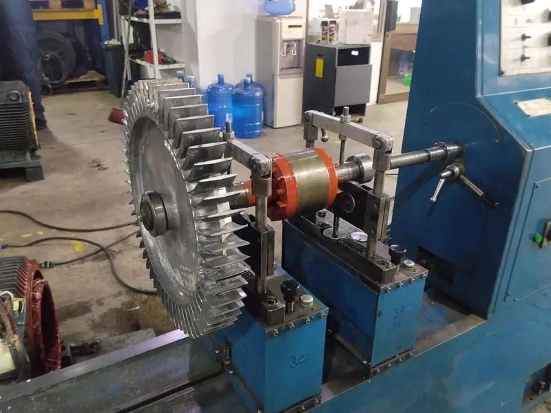 Turbina centrífuga en la balanceadora